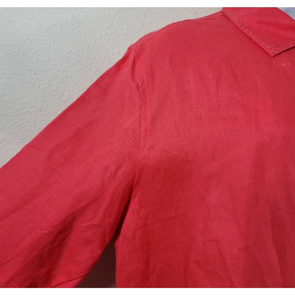 Other Westbound Orange Pink Button Up Linen Top L… - image 2