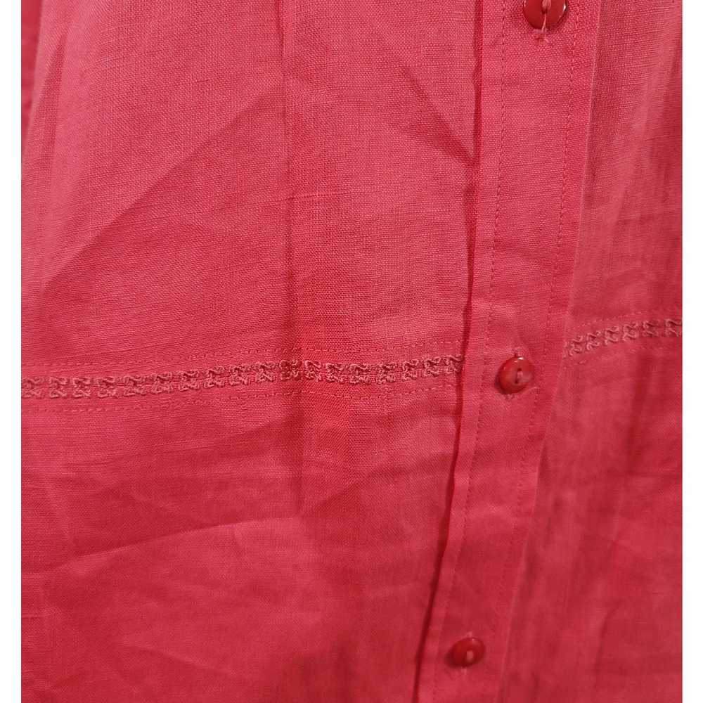 Other Westbound Orange Pink Button Up Linen Top L… - image 5