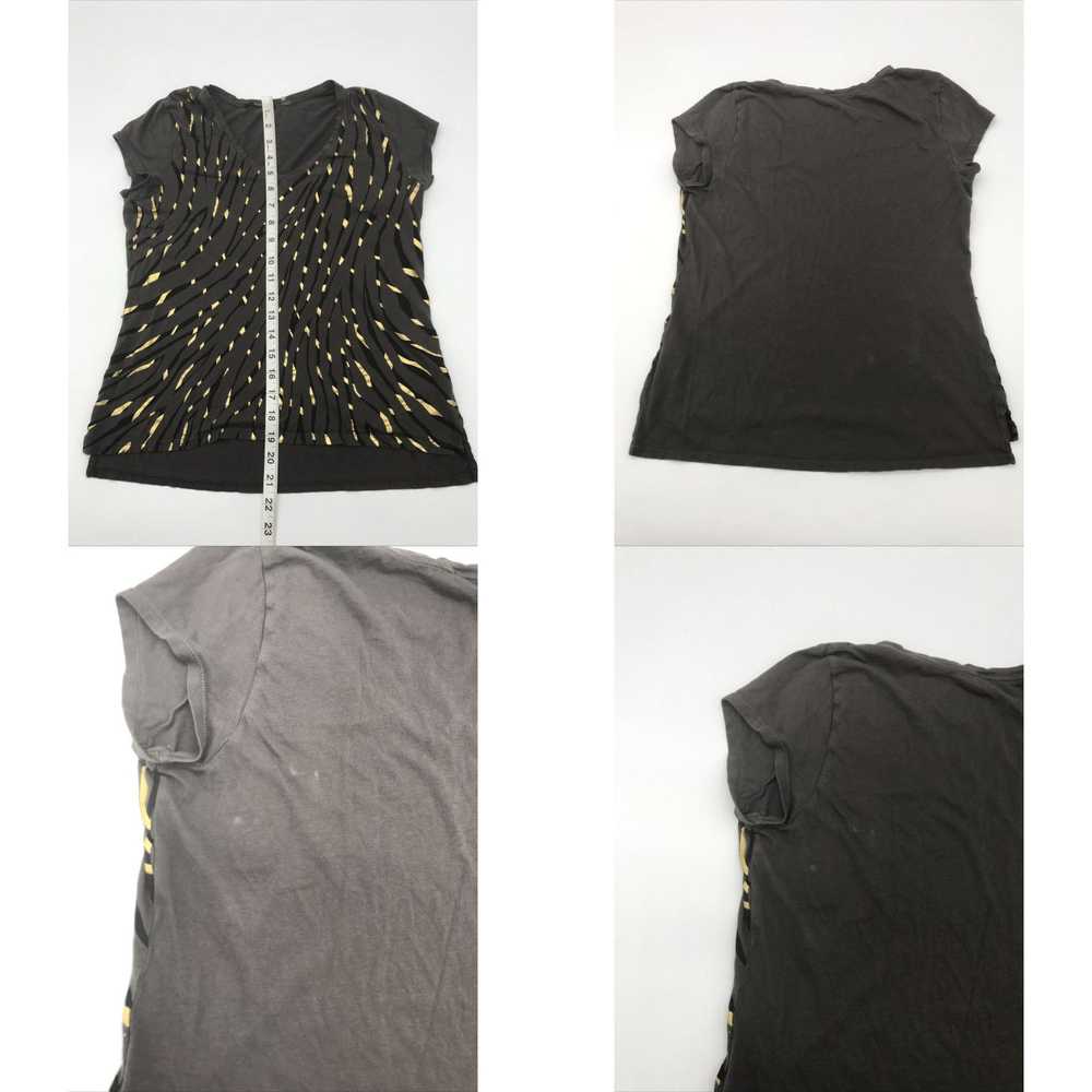 Vintage Tahari T-Shirt Women Large Black V-Neck..… - image 4