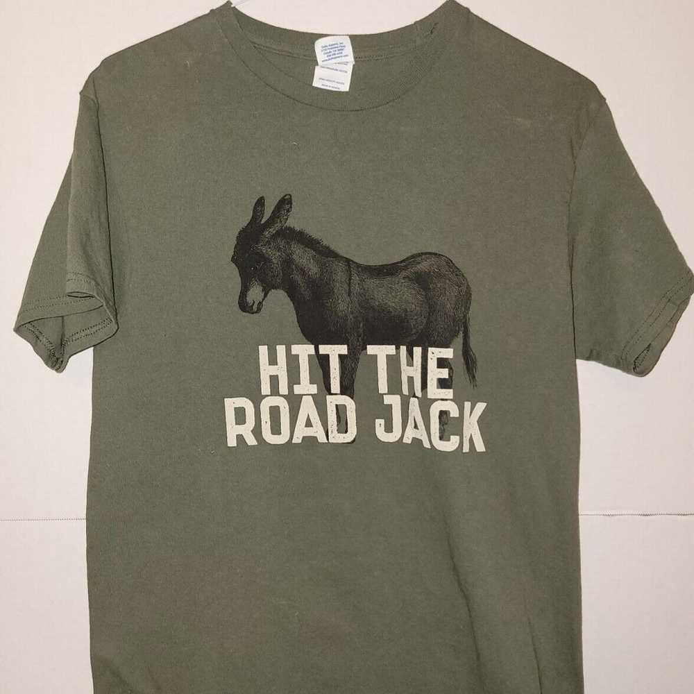 "Hit The Road Jack" Graphic Print T-Shirt Donkey … - image 1