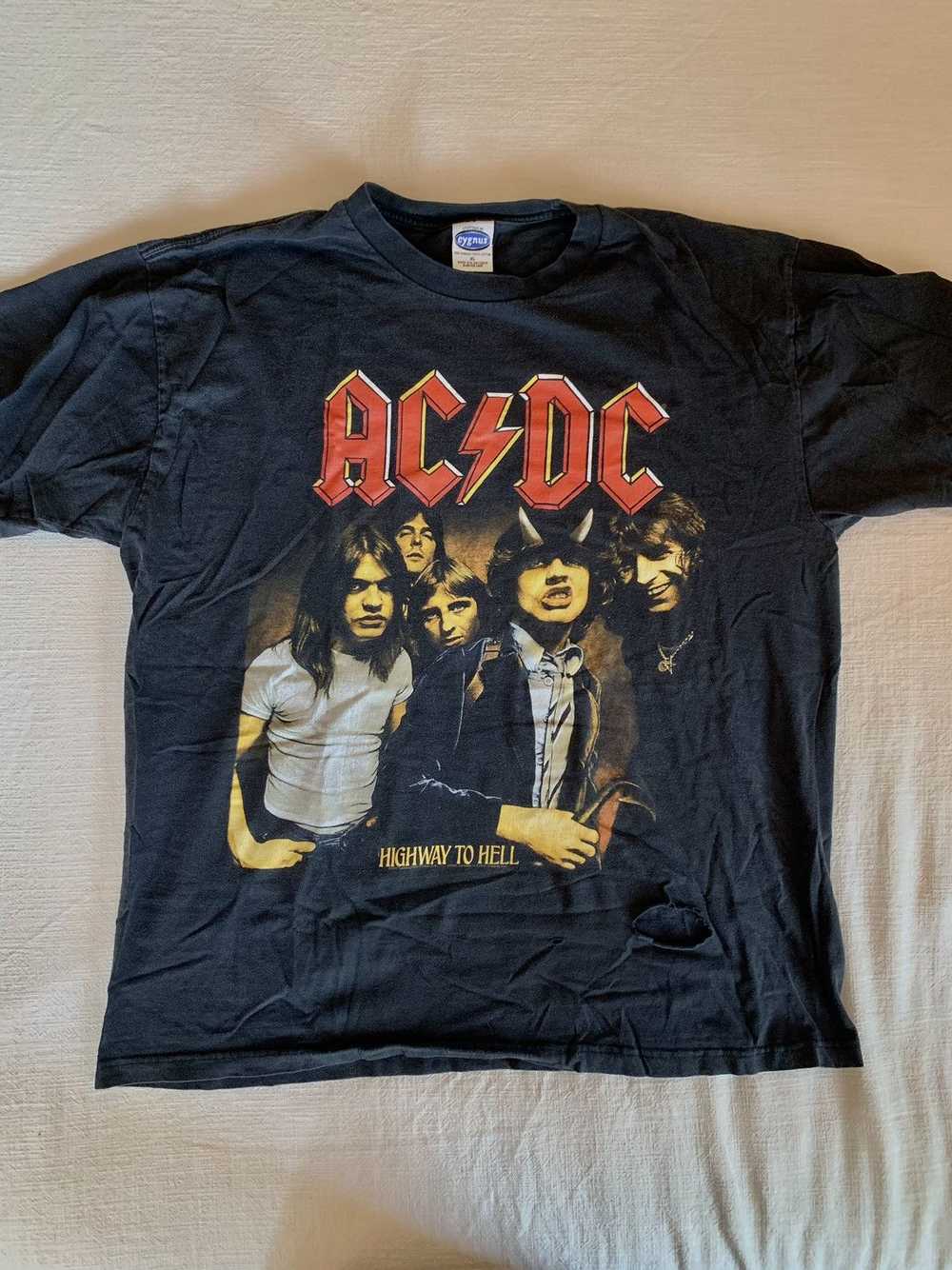 Ac/Dc × Vintage THRASHED ACDC BAND TEE - image 1