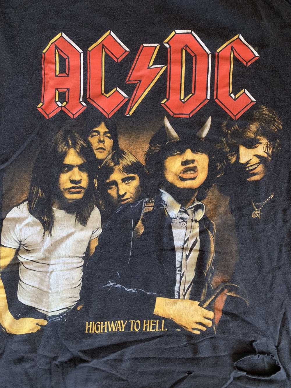 Ac/Dc × Vintage THRASHED ACDC BAND TEE - image 2