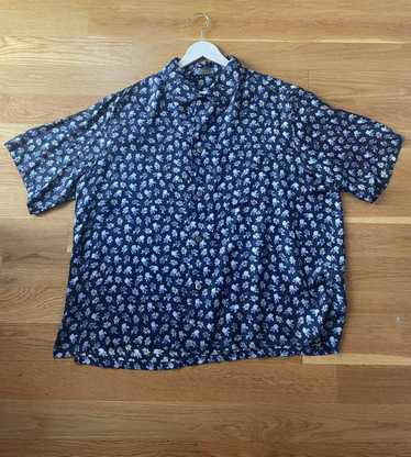 VINTAGE】JONES STUDIO レーヨンシルクベロア 貝ボタンシャツ