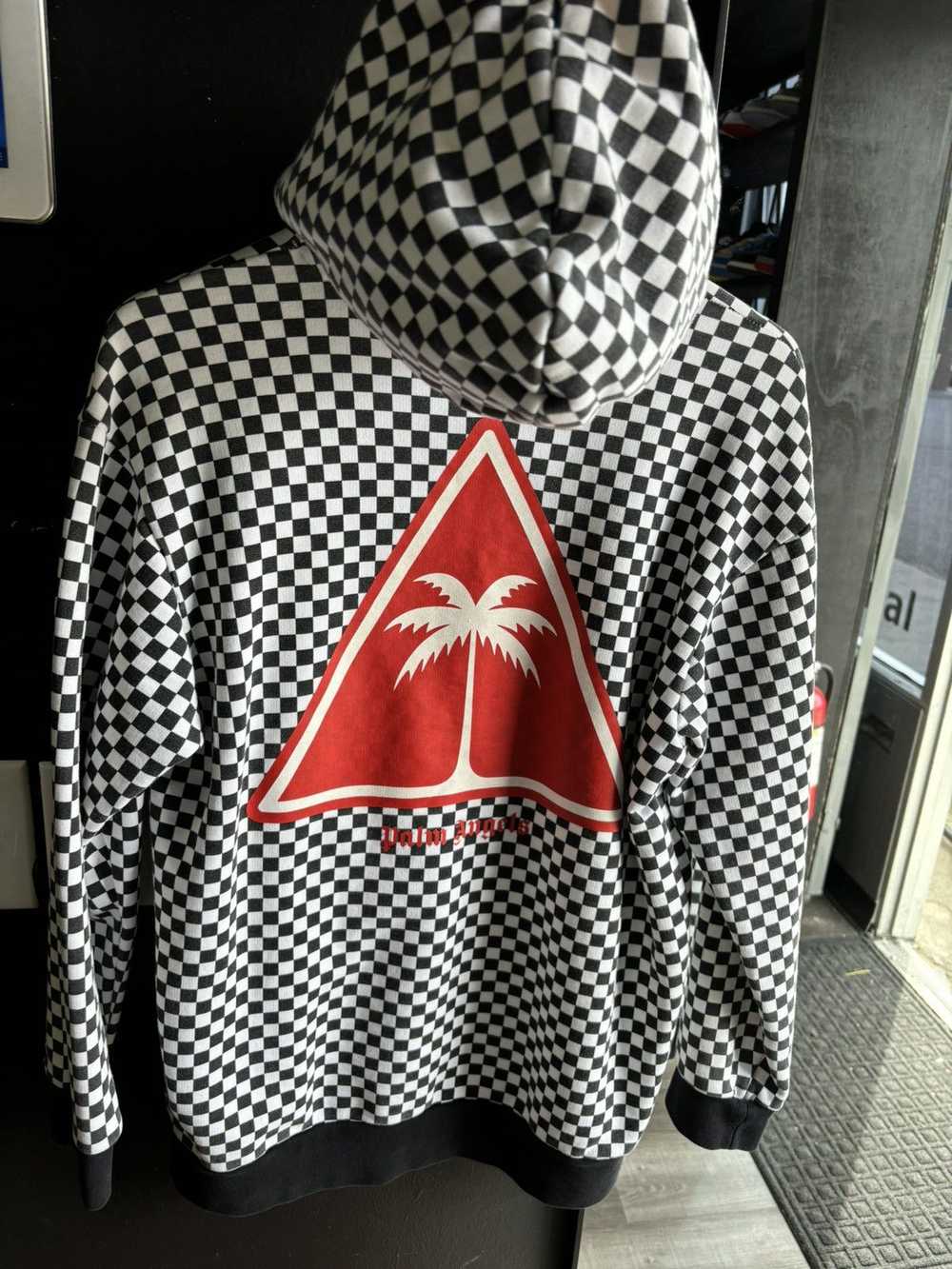Palm Angels Palm Angels checkered palm tree hoodie - image 2