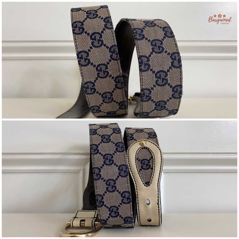 Gucci Gucci Navy GG Monogram Canvas Cream Leather… - image 5