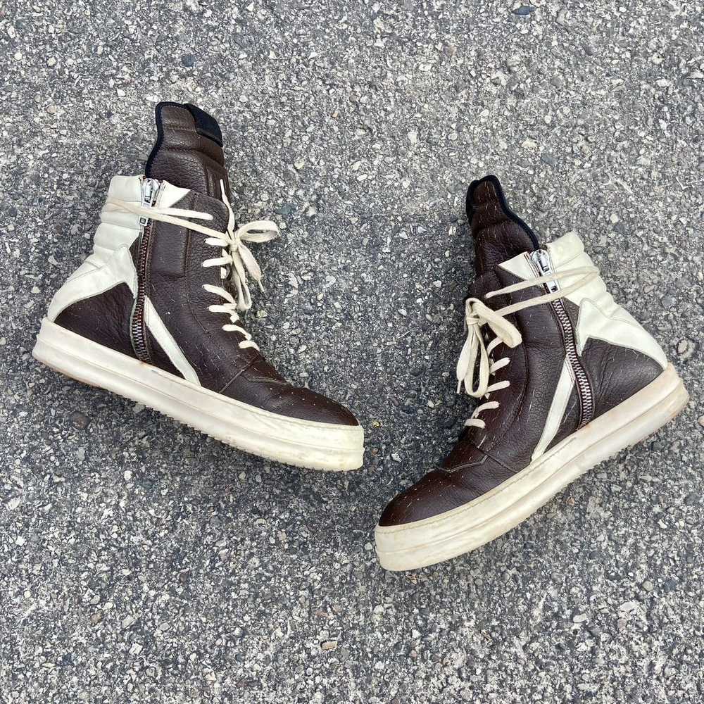 Rick Owens AW16 Brown Geobasket Cracked Leather -… - image 2