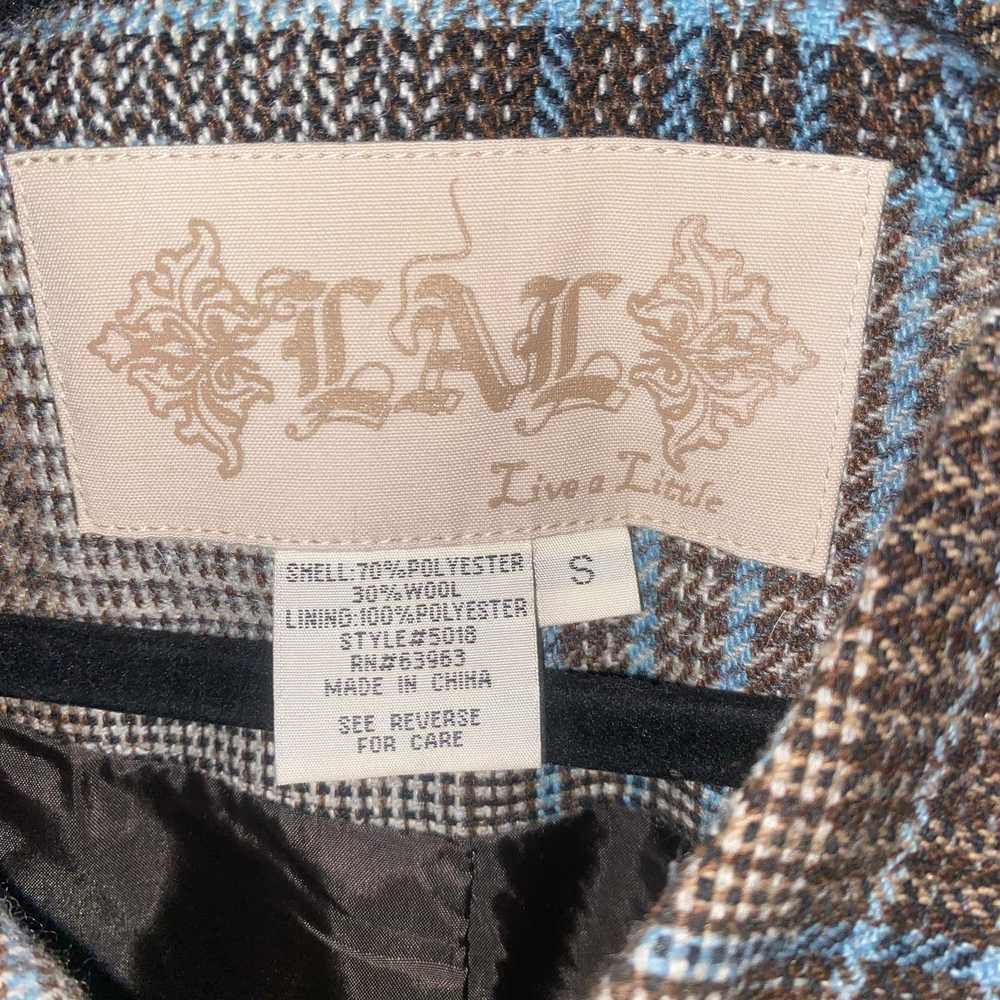 Other LAL Live A little Plaid Bell Sleeve Wool Bl… - image 4