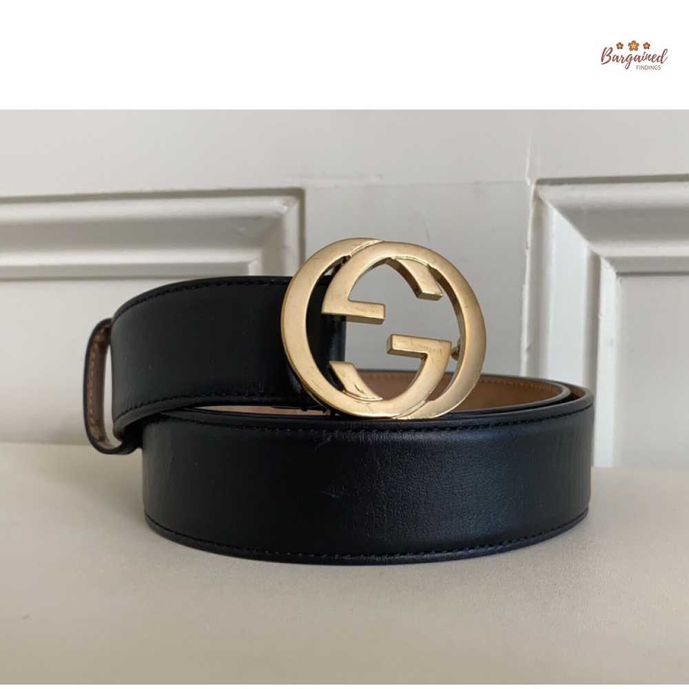 Gucci Gucci Calfskin Leather Gold Interlocking G … - image 1