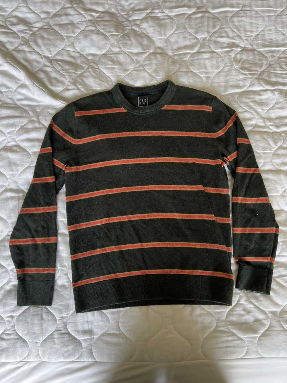 Gap GAP Green and Orange Striped Sweater - image 1