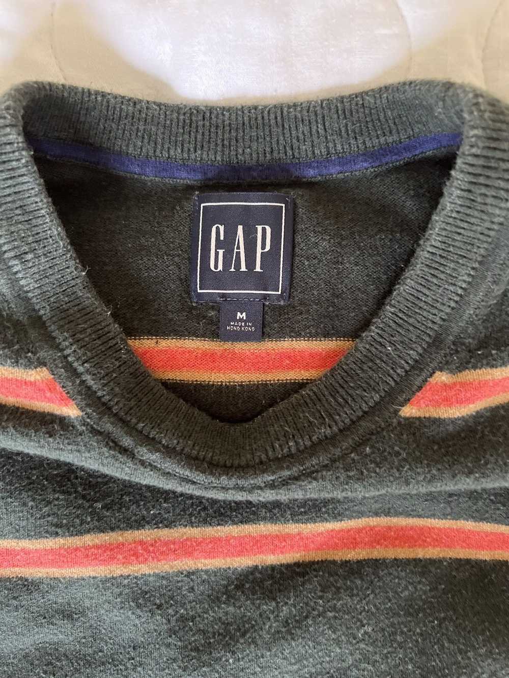 Gap GAP Green and Orange Striped Sweater - image 2