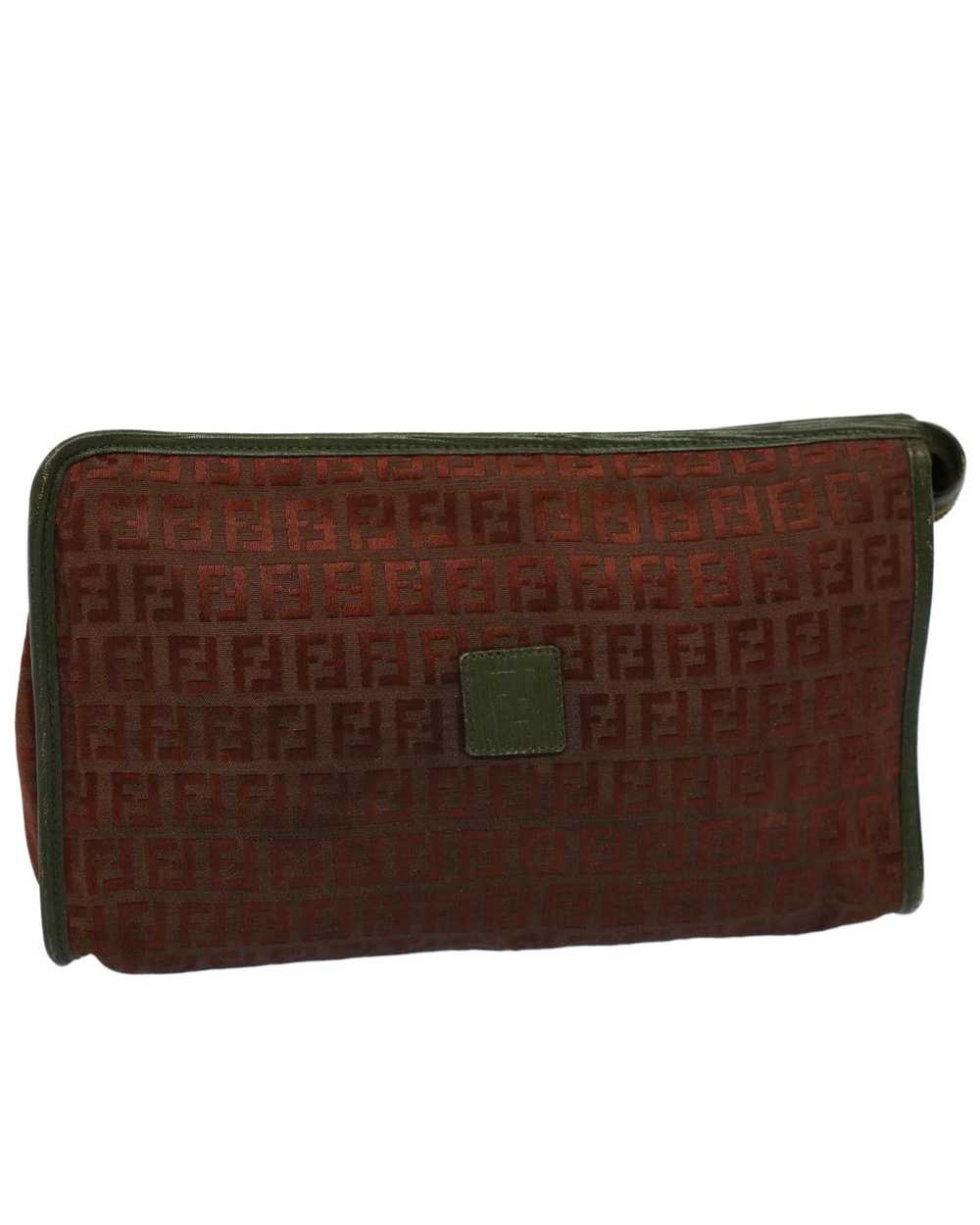 Fendi Brown Zucchino Canvas Clutch Bag - Vintage … - image 1