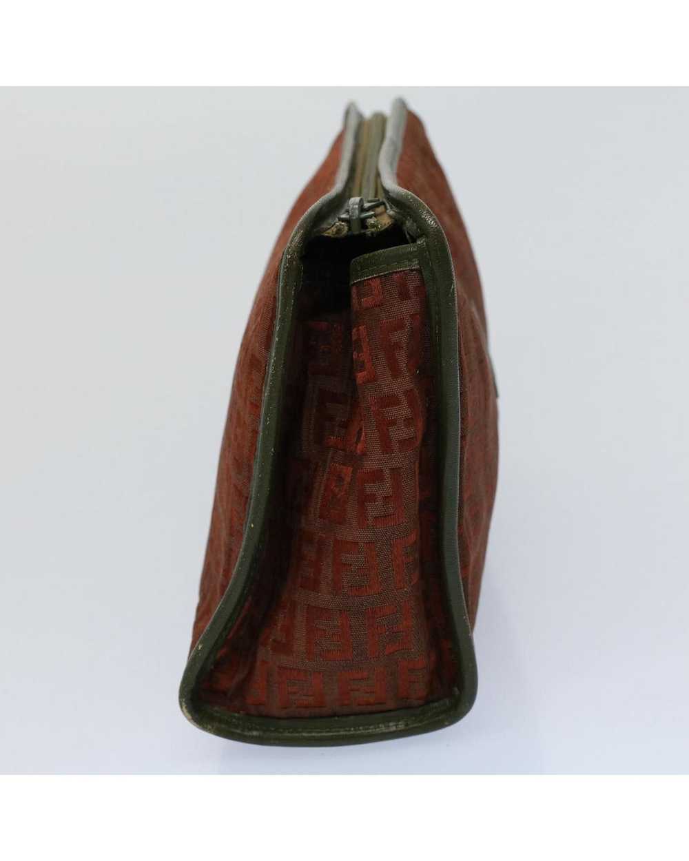 Fendi Brown Zucchino Canvas Clutch Bag - Vintage … - image 3
