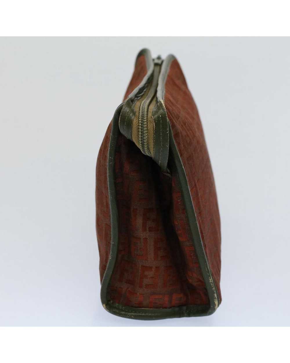 Fendi Brown Zucchino Canvas Clutch Bag - Vintage … - image 4