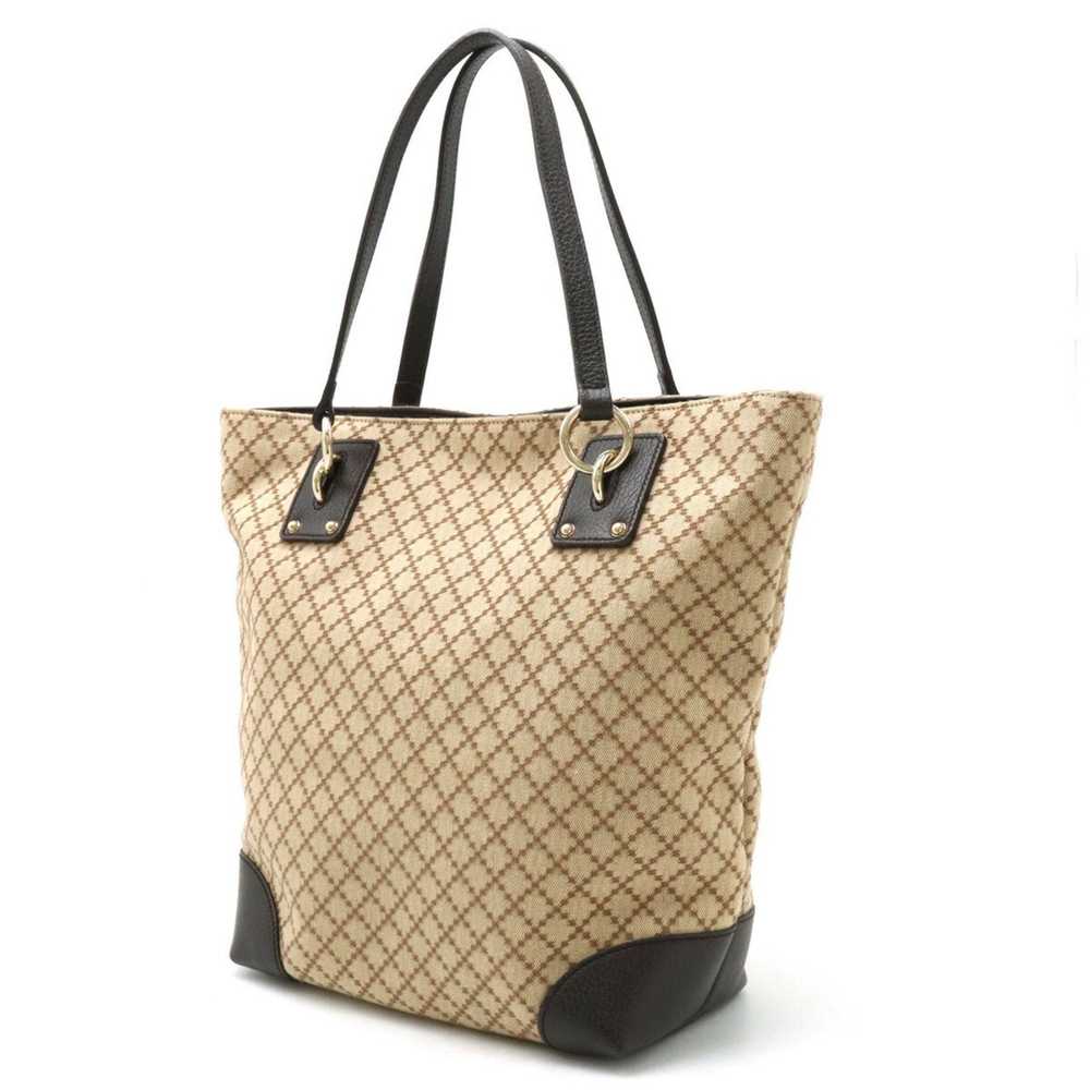 Gucci GUCCI Diamante Tote Bag Shoulder Canvas Lea… - image 2