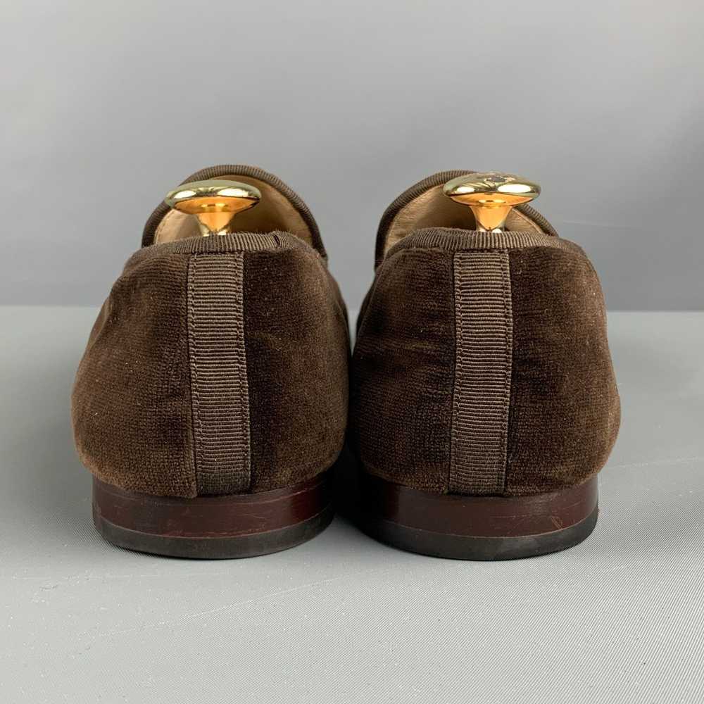 Stubbs & Wootton Brown Velvet Slip On Loafers - image 3