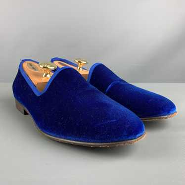 Del Toro Royal Blue Textured Velvet Slip On Loafe… - image 1