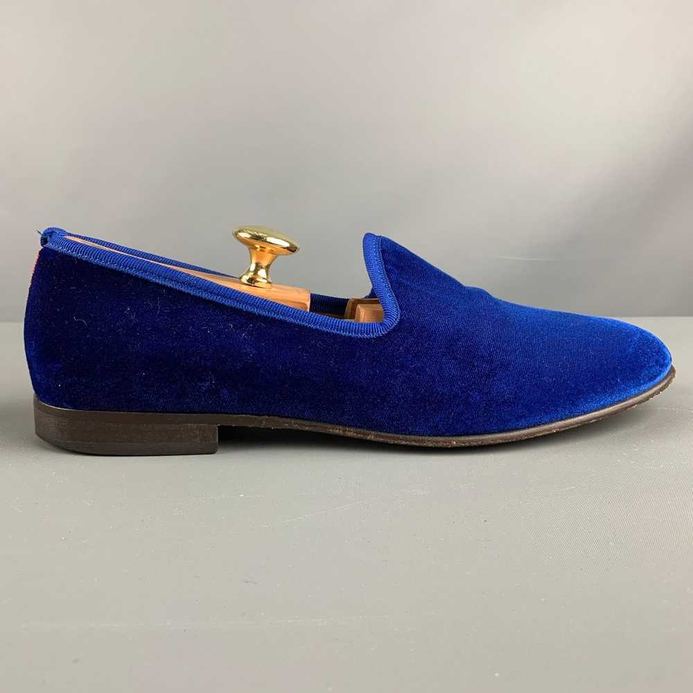 Del Toro Royal Blue Textured Velvet Slip On Loafe… - image 2