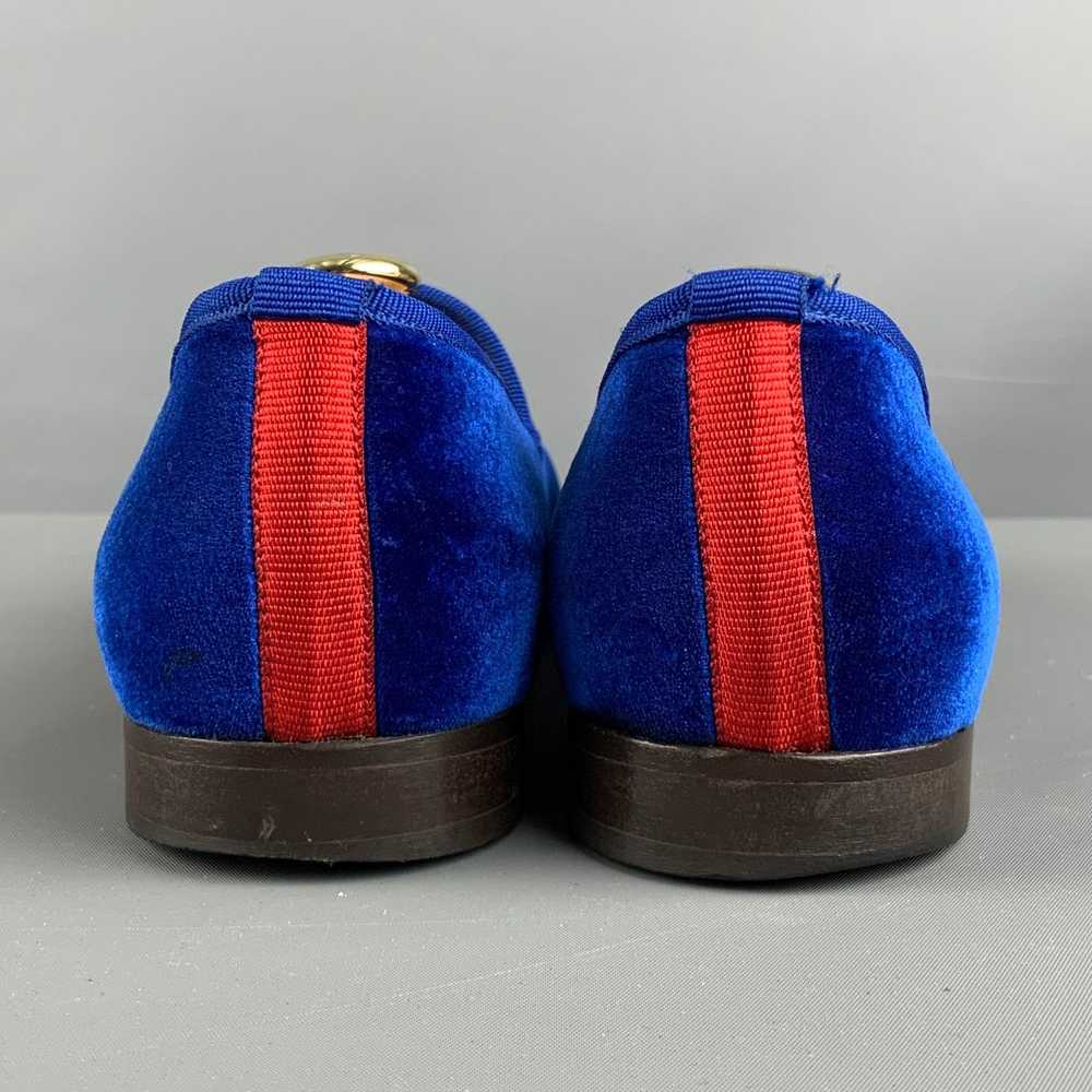 Del Toro Royal Blue Textured Velvet Slip On Loafe… - image 3