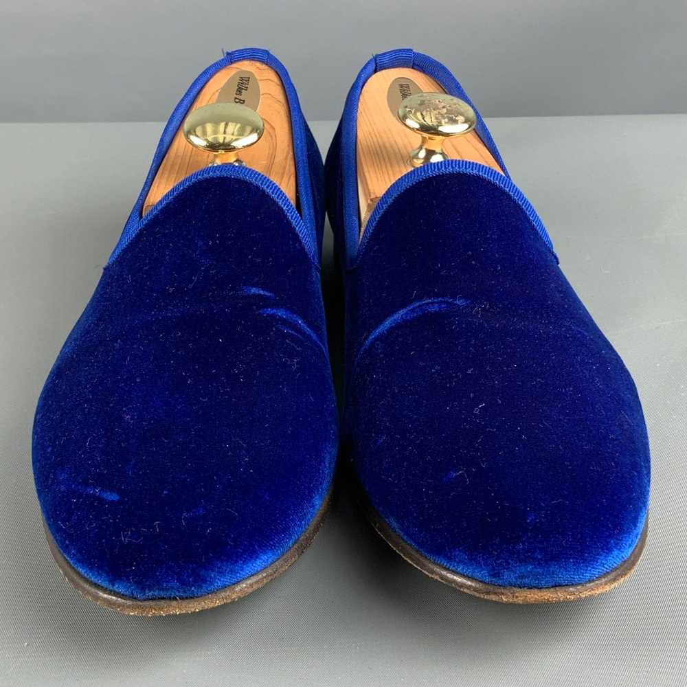 Del Toro Royal Blue Textured Velvet Slip On Loafe… - image 4