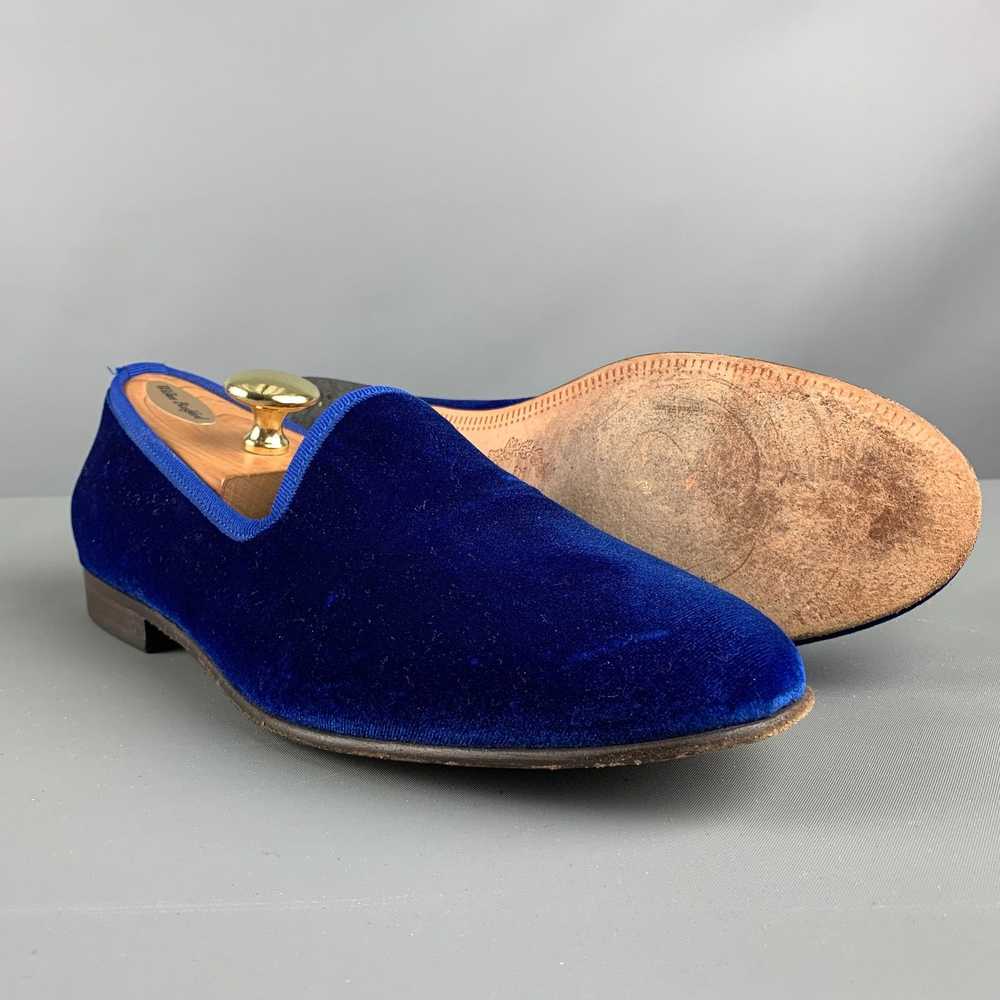 Del Toro Royal Blue Textured Velvet Slip On Loafe… - image 5