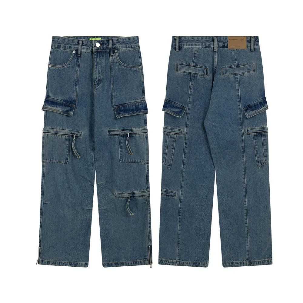 Japanese Brand × Jean × Streetwear Cargo Jeans Me… - image 11