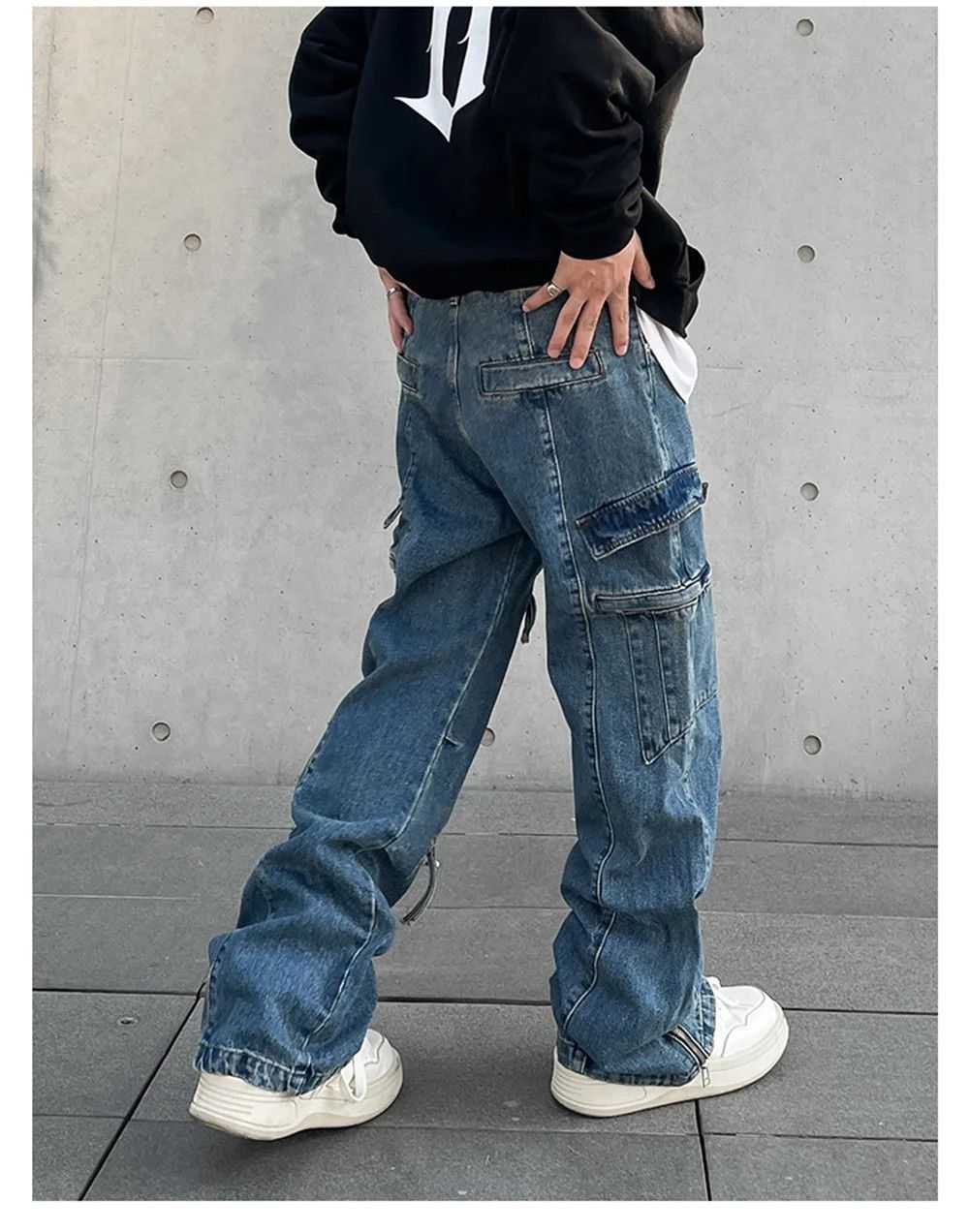 Japanese Brand × Jean × Streetwear Cargo Jeans Me… - image 6