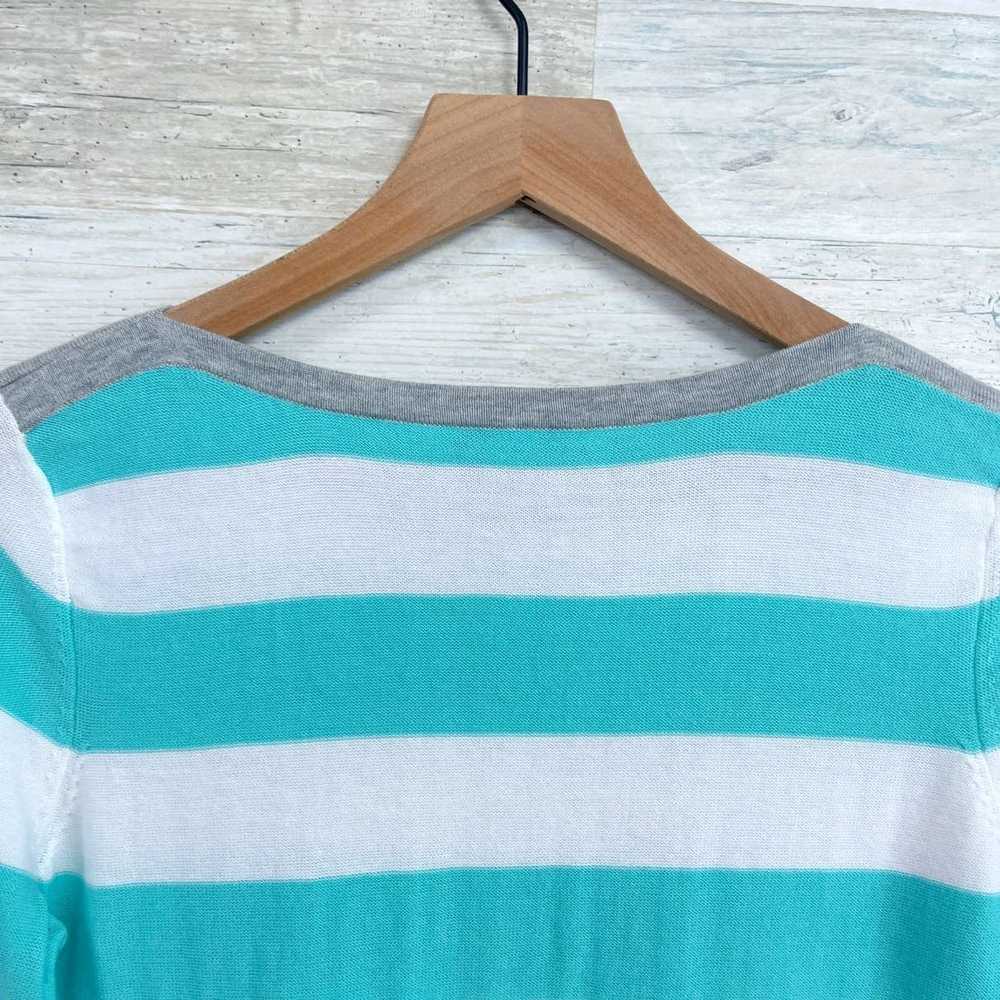 Other Belford Pima Cotton Stripe Knit Top Blue Wh… - image 5
