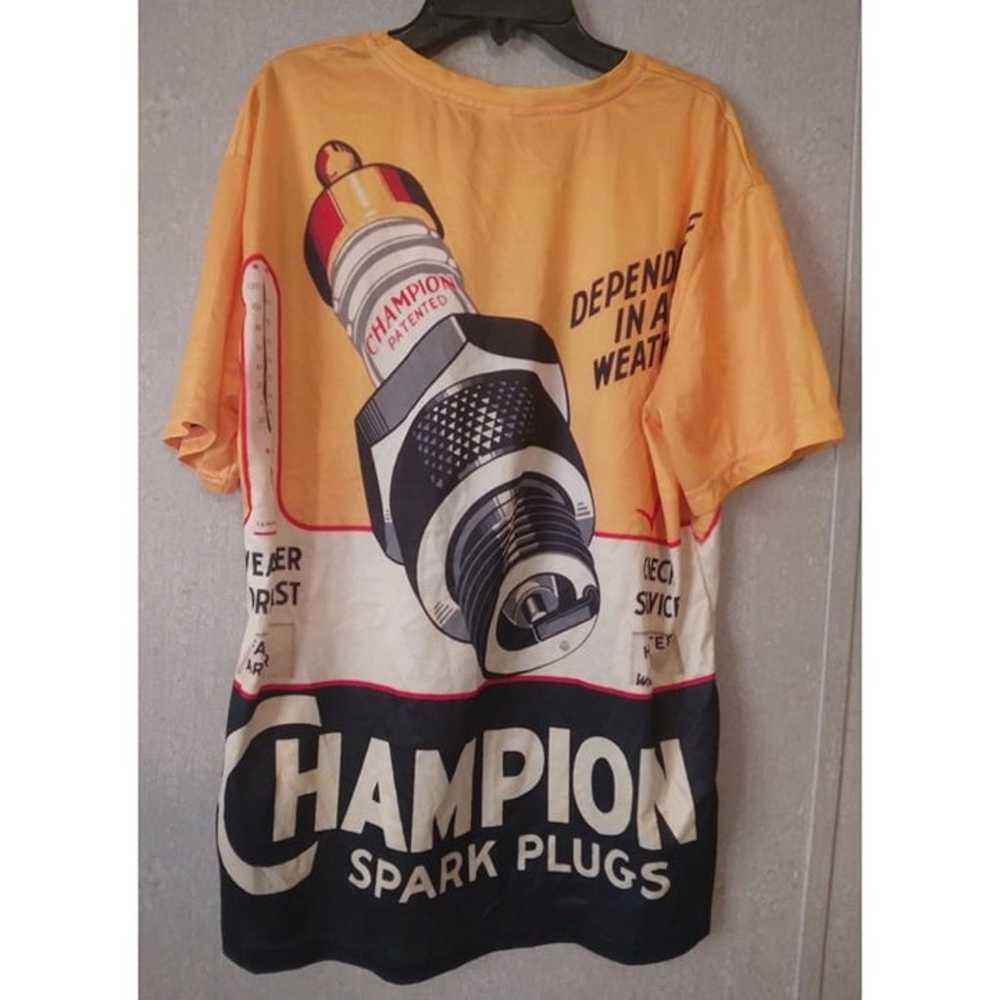 Champion Spark Plugs Wrap-around Graphic T Shirt … - image 3