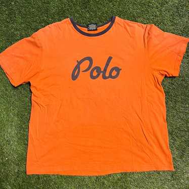 Vintage Polo Sport Center Logo Orange Tee - image 1