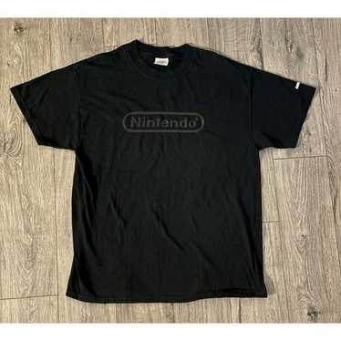 Vintage Nintendo Shirt Mens Large Black Logo Spell