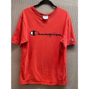 champion vintage red short sleeve T-shirt embroid… - image 1