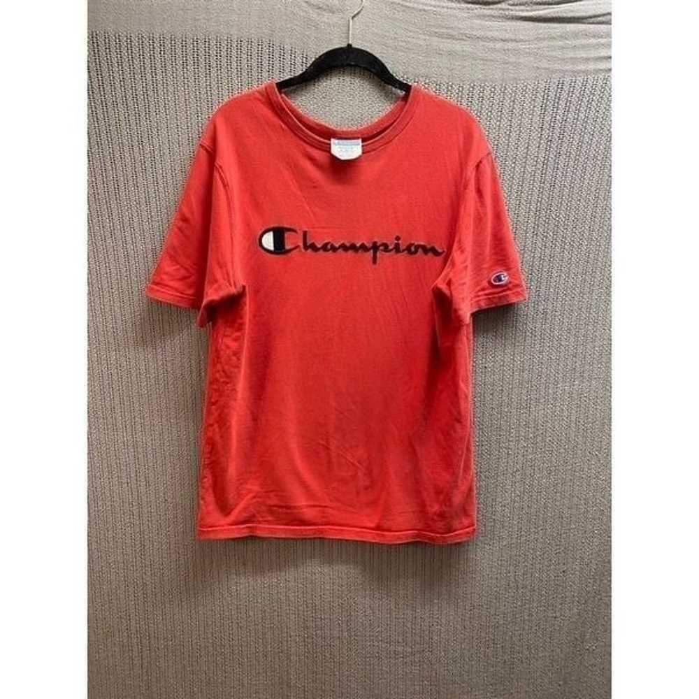 champion vintage red short sleeve T-shirt embroid… - image 2