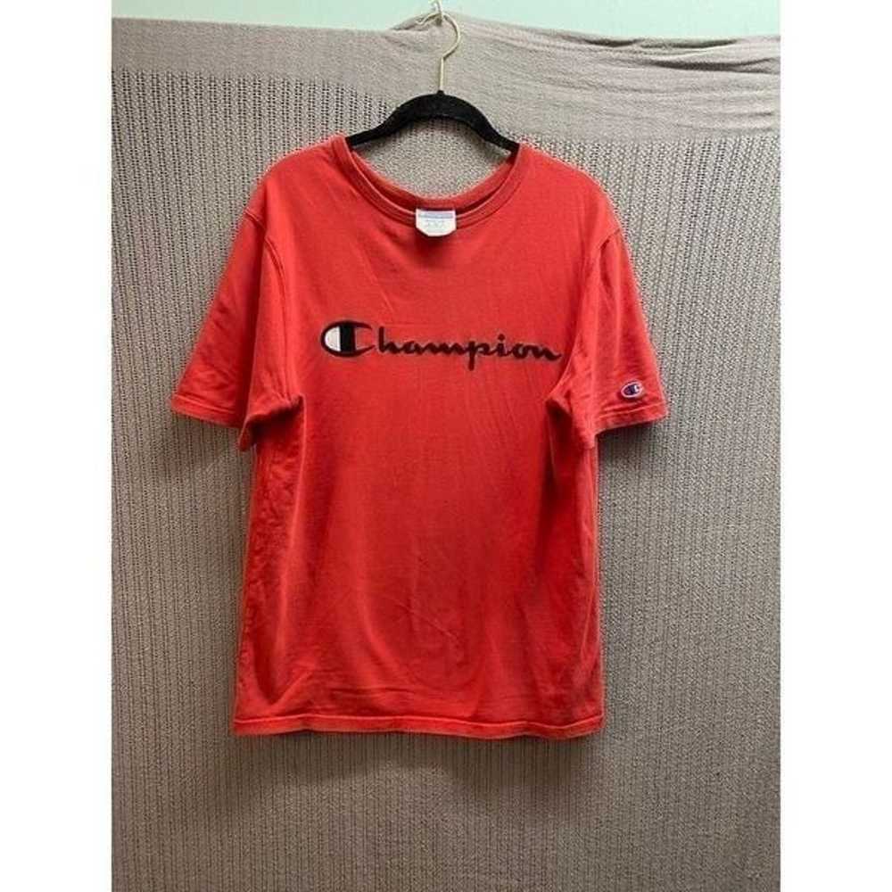 champion vintage red short sleeve T-shirt embroid… - image 3