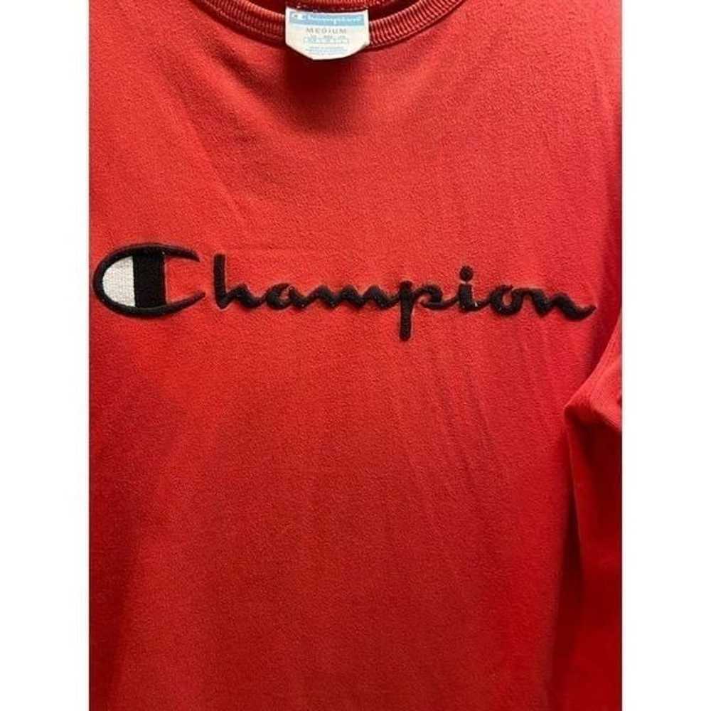 champion vintage red short sleeve T-shirt embroid… - image 4
