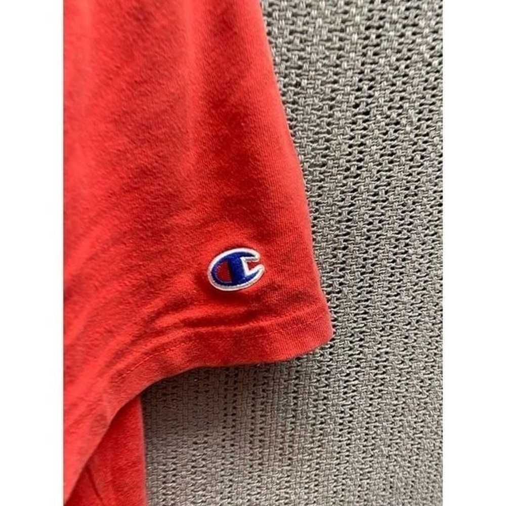 champion vintage red short sleeve T-shirt embroid… - image 5