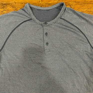 Lululemon Metal Vent Tech Blue Striped Casual Sho… - image 1