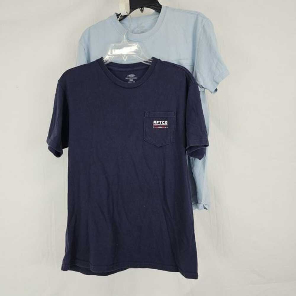 Lot Of 2 AFTCO T Shirts Mens Medium Navy Light Bl… - image 1