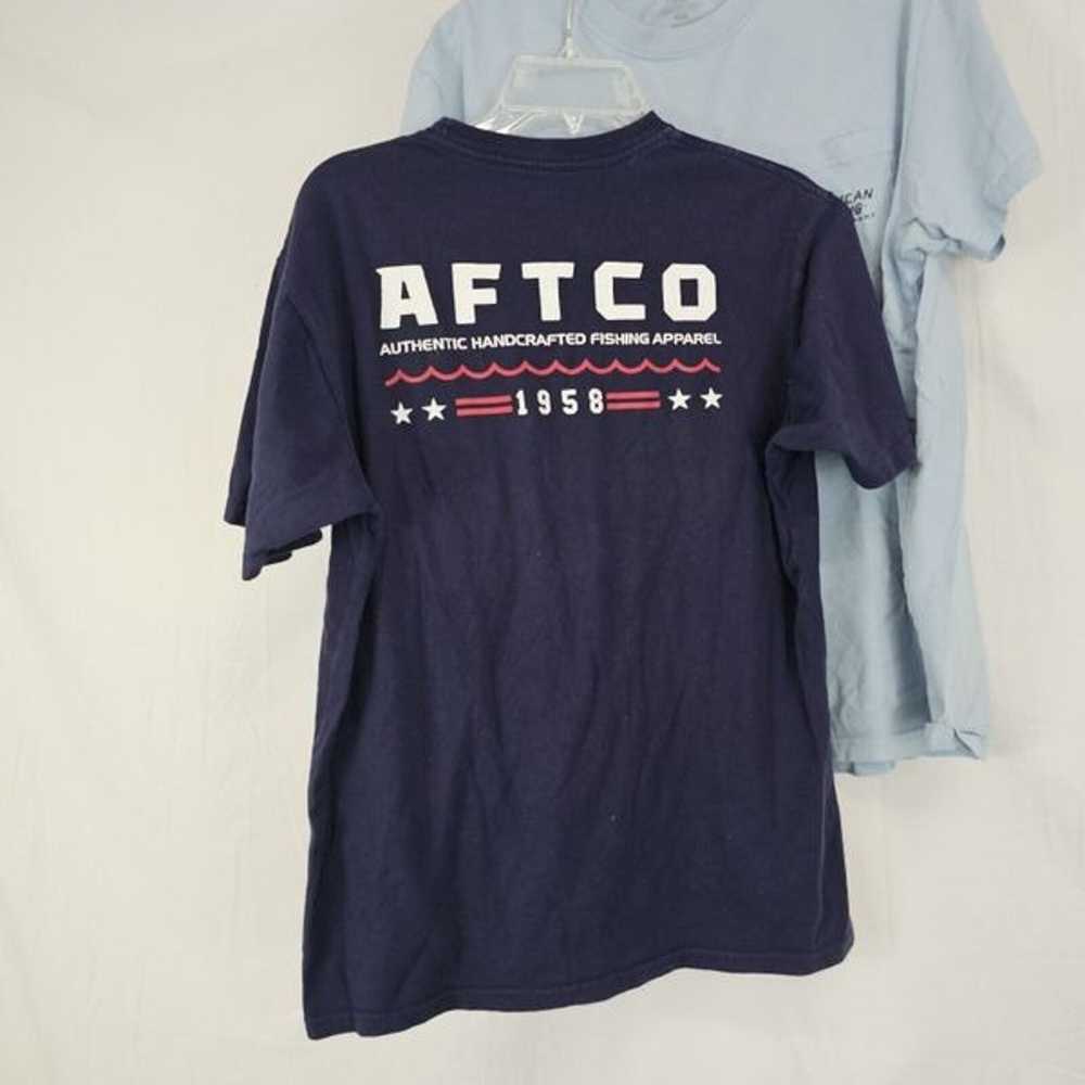 Lot Of 2 AFTCO T Shirts Mens Medium Navy Light Bl… - image 5