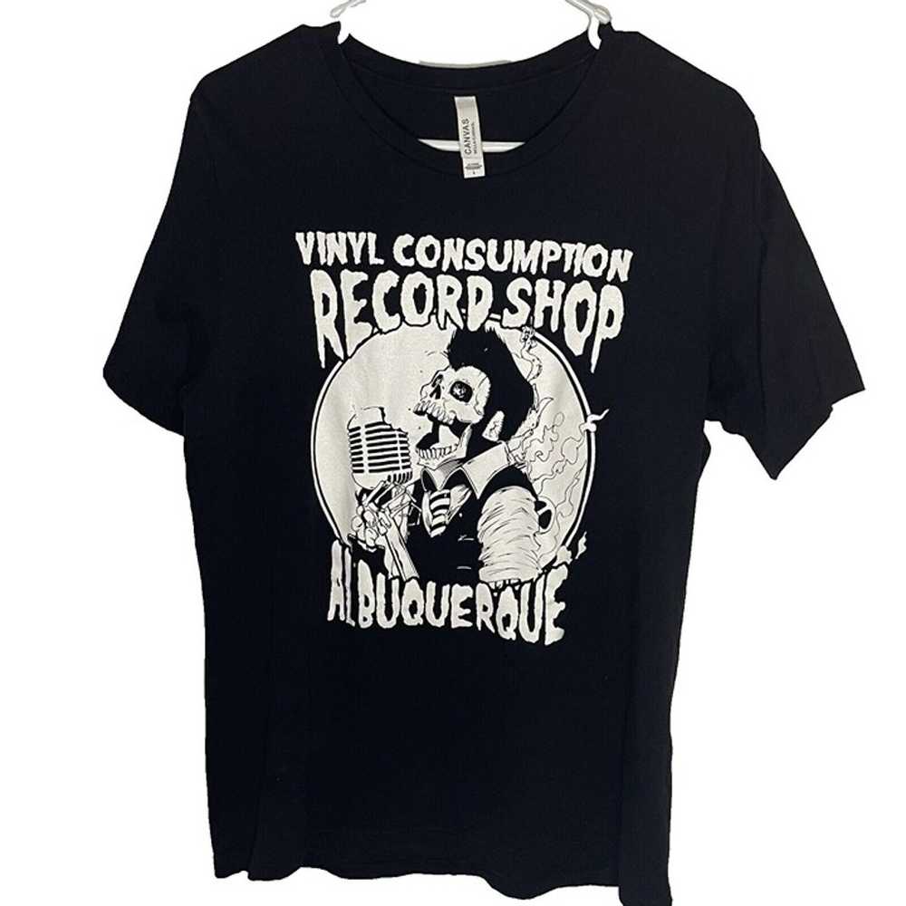 Vinyl Consumption Record Shop Skull Mens sz L Alb… - image 4