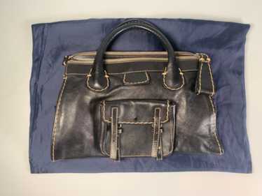 Chloe Edith Tote Bag Handbag Boston Bag Brown Leather Unisex