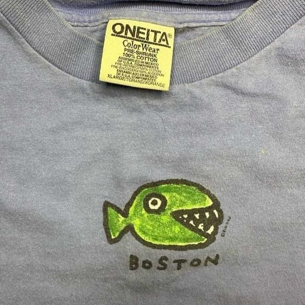 Vtg 90s Big Hed Designs Cartoon Fish Boston Singl… - image 7