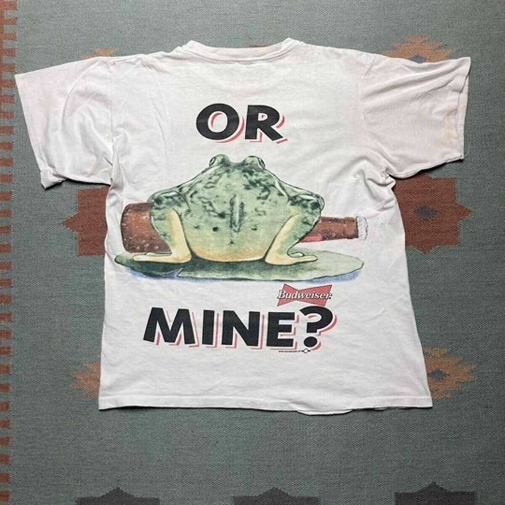 Vintage 90s Budweiser t shirt frog your pad or mi… - image 7