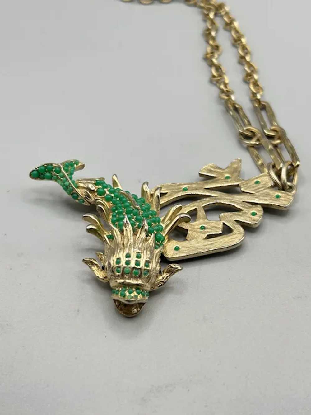 Rare La Royale Signed Koi Fish Necklace Oriental … - image 5