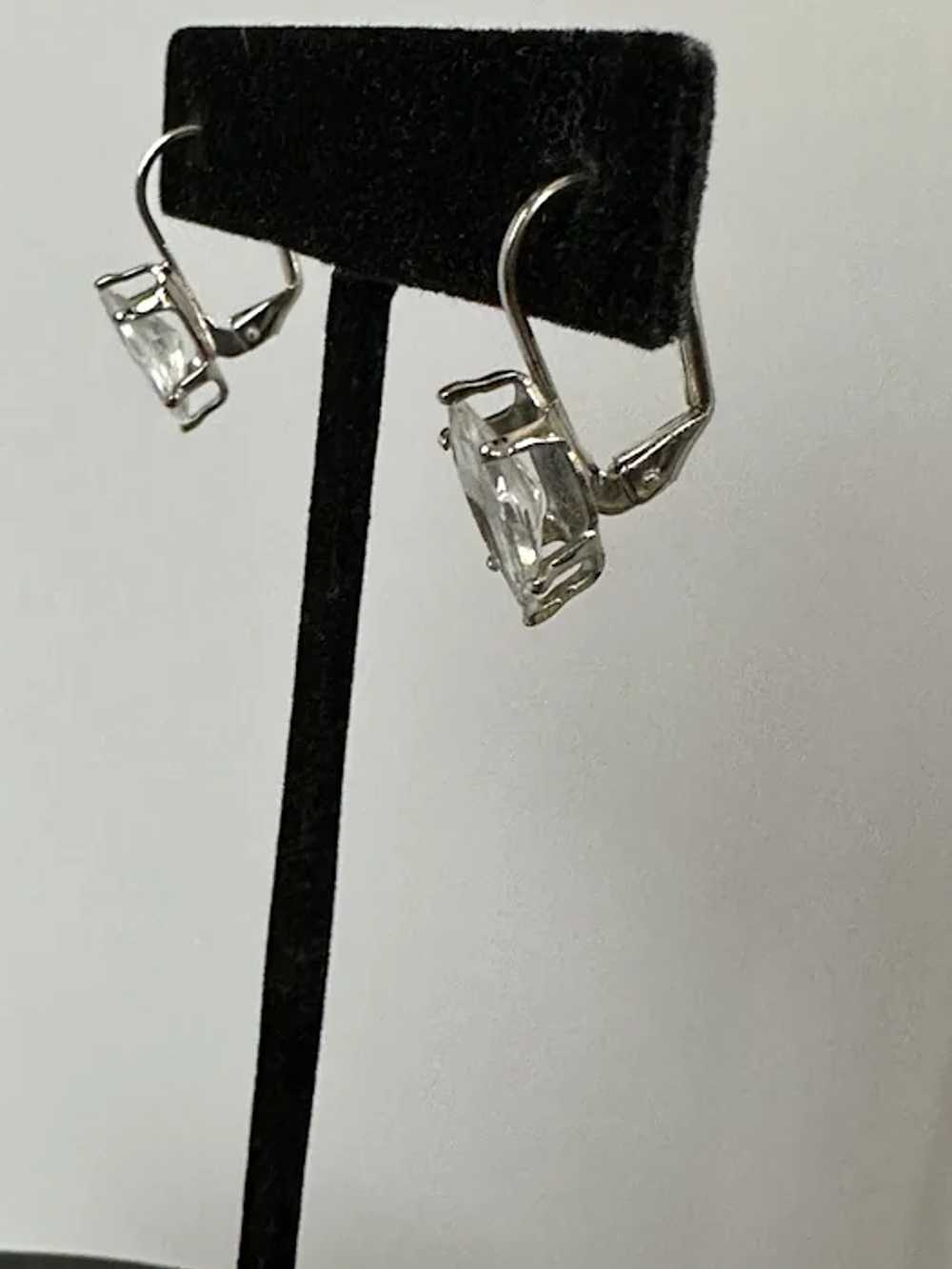 Marquis Silver Tone Faux Diamond Earrings - image 3