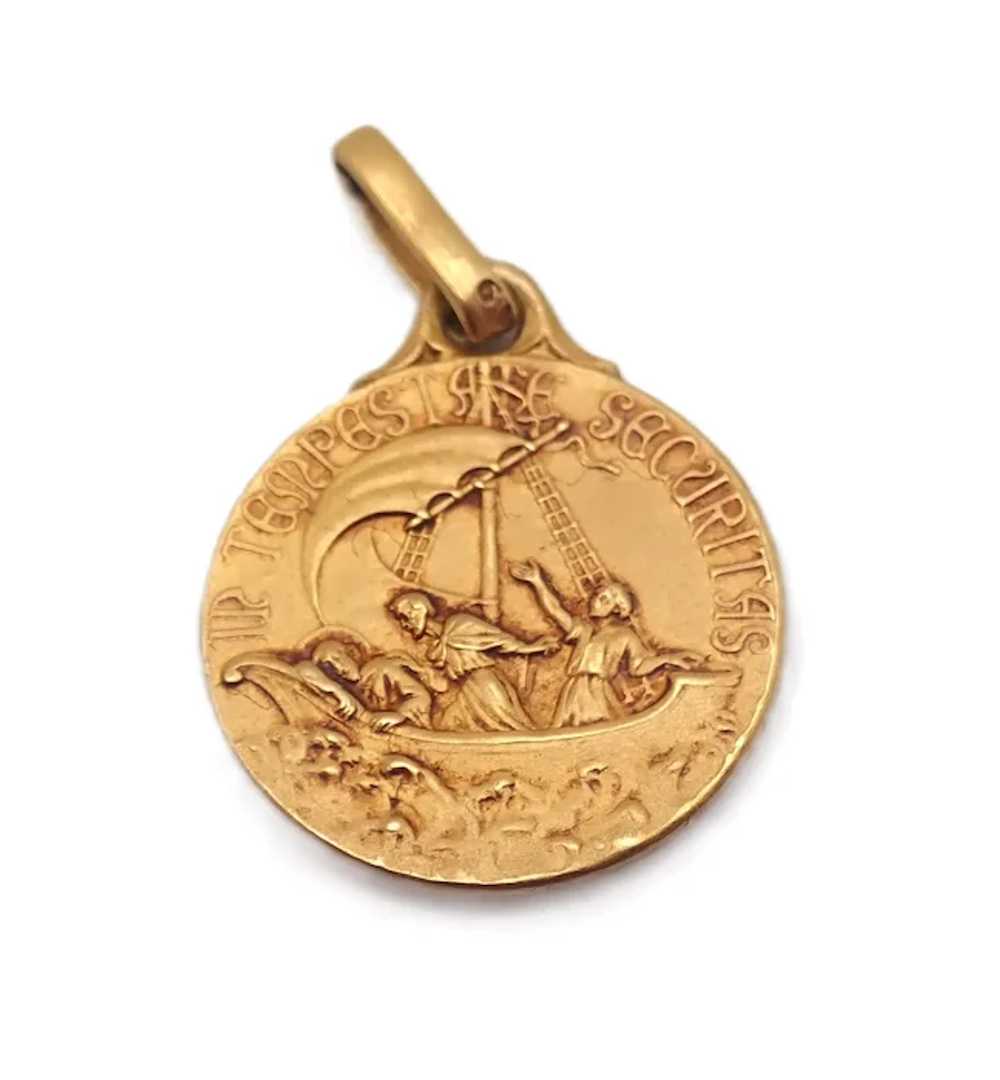 French St George Gold Filled Medal or Charm - ORIA - image 4