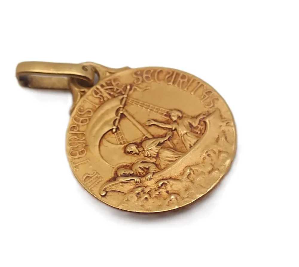 French St George Gold Filled Medal or Charm - ORIA - image 5