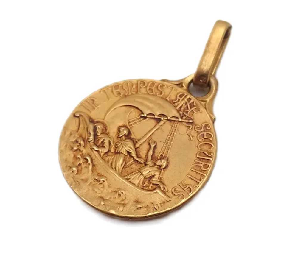 French St George Gold Filled Medal or Charm - ORIA - image 6