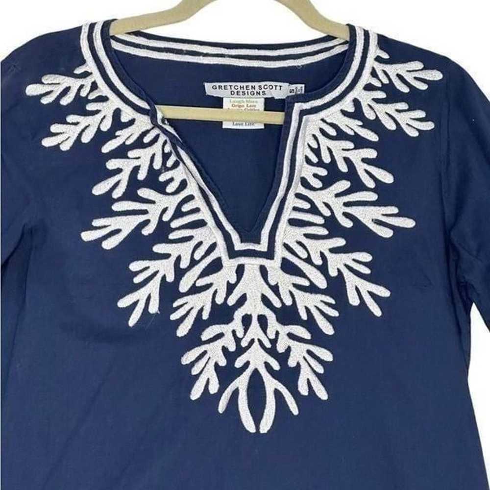Gretchen Scott Reef Embroidered Tunic in Blue| Si… - image 3