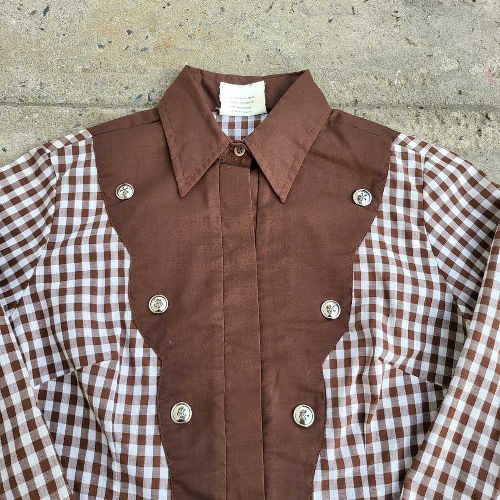 Vintage Fenton Western Shirt Size 12 M USA Brown … - image 2
