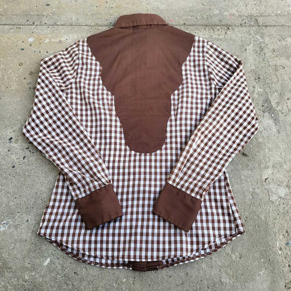 Vintage Fenton Western Shirt Size 12 M USA Brown … - image 4